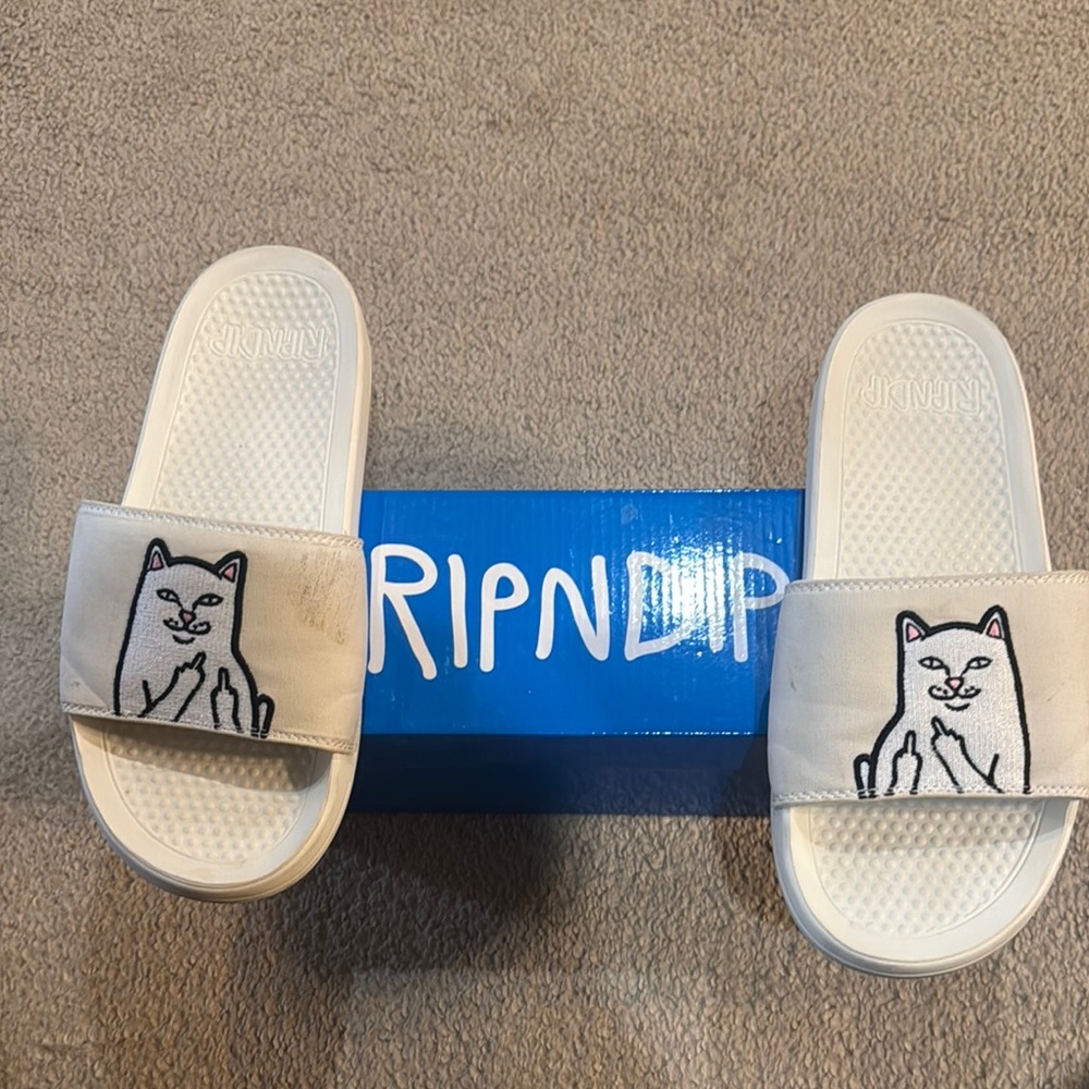 RIPNDIP White Cat Slides